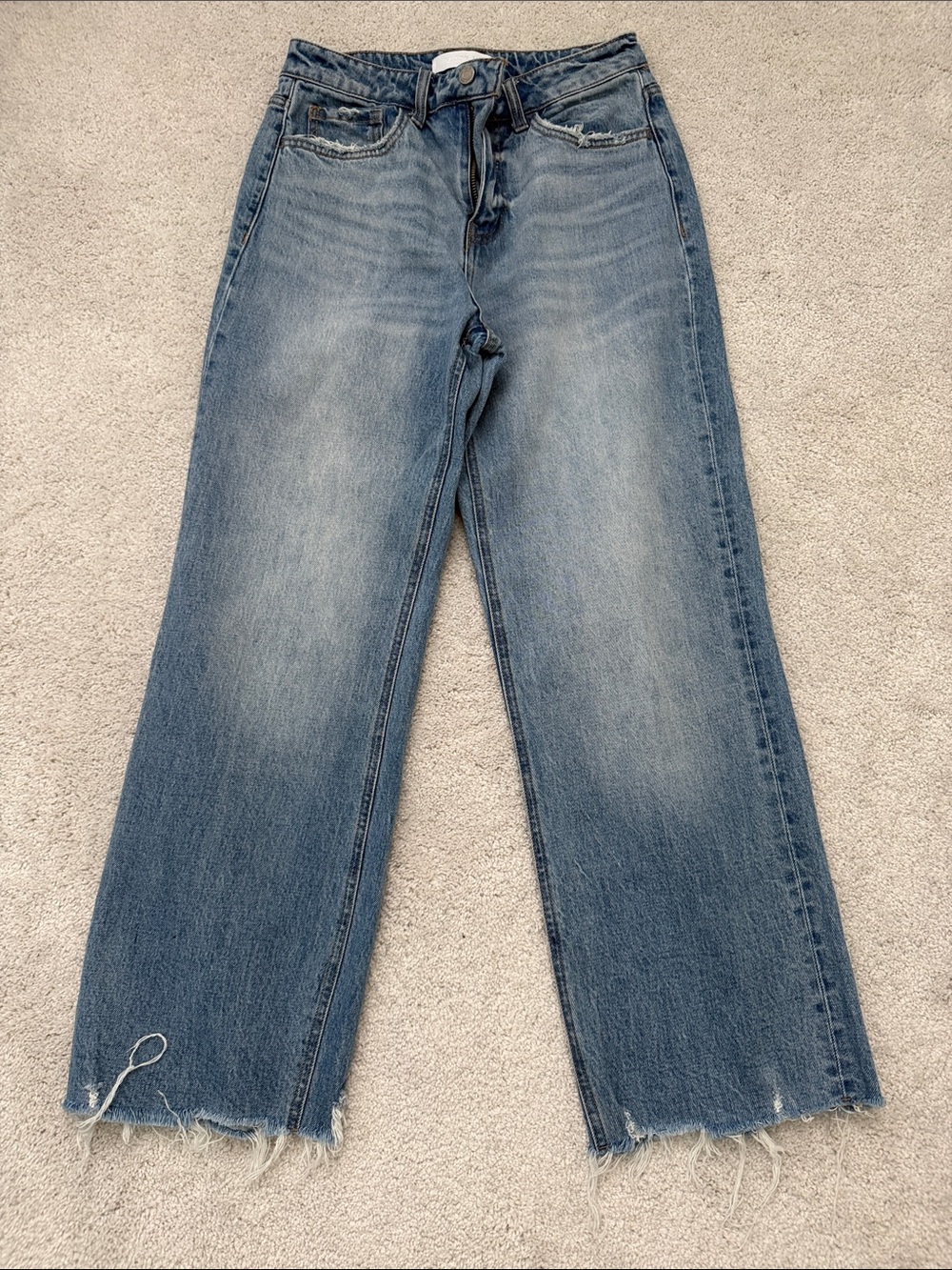 High-Rise Wide Leg Jeans in Faded Blue